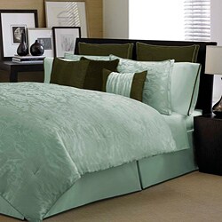 Manor Hill's Kensington Aqua/ Chocolate 4-piece Comforter Set