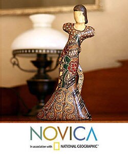 Wood 'Graceful Pose' Batik Sculptures (Indonesia)