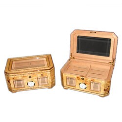 Glass-top Napa Burl High-gloss Cigar Humidor