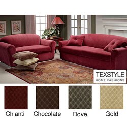 TexStyle Diamond Stretch 2-piece Loveseat Slipcover