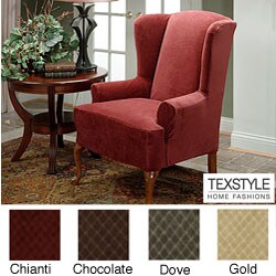 TexStyle Diamond Stretch Wing Chair Slipcover
