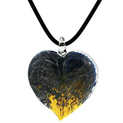 Genuine Murano Glass Yellow Jumbo Heart Necklace
