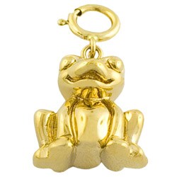 14k Yellow Gold Frog Charm