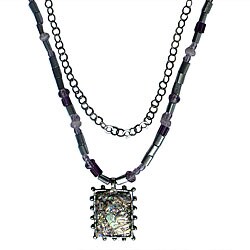 Sterling Silver Roman Glass and Crystal Necklace (Israel)