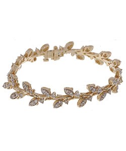 14k Gold 3ct TDW Diamond Filigree Bracelet (J, I1)