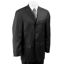 Claiborne Men's Grey Pinstripe Wool 3-button Suit