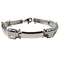 Sterling Silver Emerald-cut Zirconite Bracelet