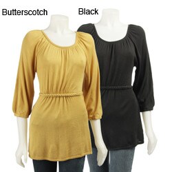 Style Fusion Women's 3/4-sleeve Belted Sweater