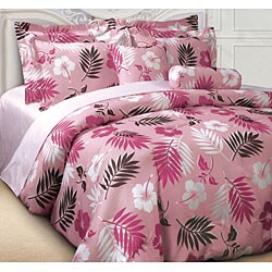 Bahamas Pink Microfiber Reversible 3-piece Comforter Set