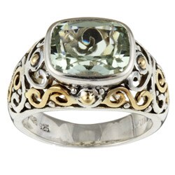 Meredith Leigh 14k Gold and Silver Green Amethyst Ring