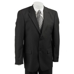 Claiborne Men's Charcoal Chalk Stripe Wool Suit