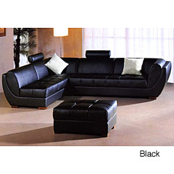 Modern Contemporary 3-piece Leather Sectional Sofa