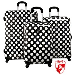 Heys USA Exotic Polka Dot 3-piece Hardside Spinner Luggage Set