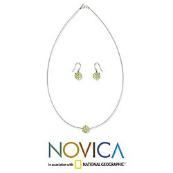 Sterling Silver 'Sweet Green Grapes' Jewelry Set (Thailand)