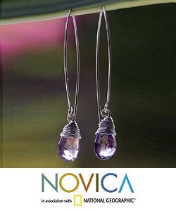 Sterling Silver 'Sublime' Amethyst Earrings (Thailand)