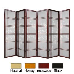 Wood and Rice Paper 6-panel Bamboo Tree Shoji Screen (China)
