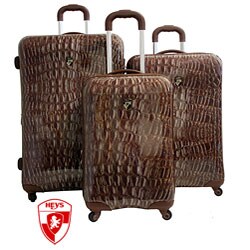 Heys USA Exotic Crocodile 3-piece Hardside Spinner Luggage Set