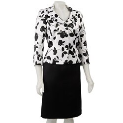 Tahari ASL Women's Floral Jacket Skirt Suit