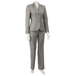 Tahari ASL Women's Grey 3-button Pant Suit