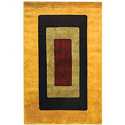 Hand-knotted Perspective Contemporary Wool Rug (7'6 x 9'6)