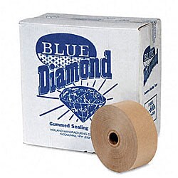 Blue Diamond Gummed Kraft Sealing Tape (Pack of 12 Rolls)