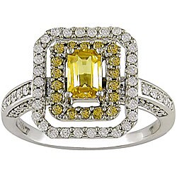 14k Gold Yellow Sapphire and 5/8ct TDW Diamond Ring