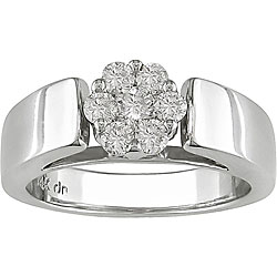 14k White Gold 1/2ct TDW Diamond Cluster Ring (G-H, SI)