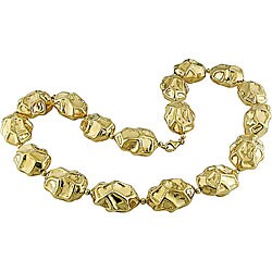 14k Yellow Gold Nugget Necklace