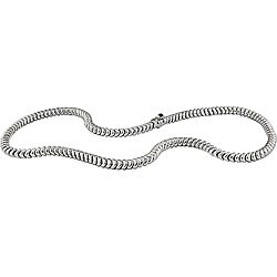 14k White Gold Onyx Clasp 18-inch Cobra Necklace