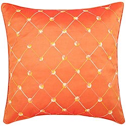 Orange Diamond Embroidered Cushion Cover