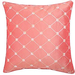 Pink Diamond Embroidered Cushion Cover