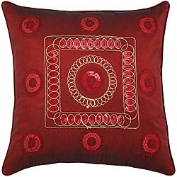 Decorative Silver Stitch Burgundy Red Pillow Sham