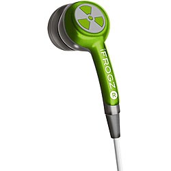 EarPollution Green Earbuds and Carrying Case