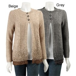 FINAL SALE Dolce Cabo Women's 3-button Beaded Sweater