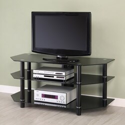 Empire 52-inch Black Glass TV Stand