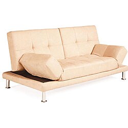 Richmond Convertible Bone Microfiber Sofa Bed