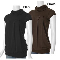 Belle du Jour Junior's Cowl Neck Cap-sleeve Tunic