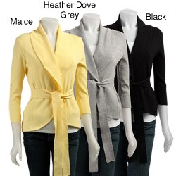 Hanna & Gracie Women's Belted 3/4-sleeve Sweater