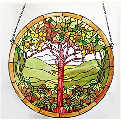 Tiffany-style Stained Glass Life Tree Window Panel