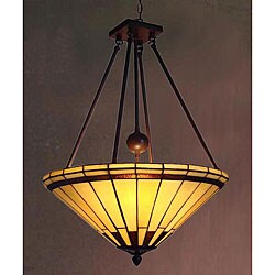 Tiffany-style Stained Glass Mission Chandelier