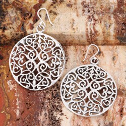 Sterling Silver Round Openwork Earrings (Mexico)