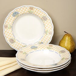 Nikko, 'Dena's Garden' 4-piece Rimmed Soup Bowl Set