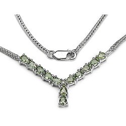 Green Sapphire and Diamond Necklace