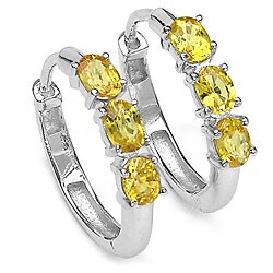 Yellow Sapphire Silver Earrings