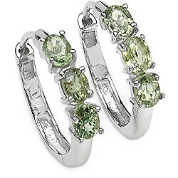 Sterling Silver Green Sapphire Earrings