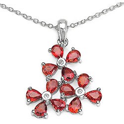 Orange Sapphire and Topaz Necklace