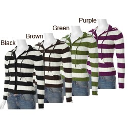 Ci Sono by Adi Junior's Hooded Stripe Sweater