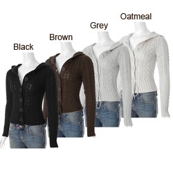 Ci Sono by Adi Junior's Cable Knit Hooded Cardigan