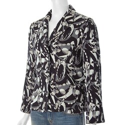 Flair Women's Crinkle Two-button Blazer