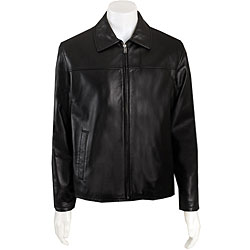Guess Men's Lambskin Zip-front Jacket